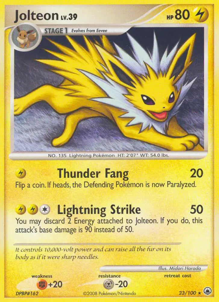 Jolteon (23/100) [Diamond & Pearl: Majestic Dawn] - Pokemon Single