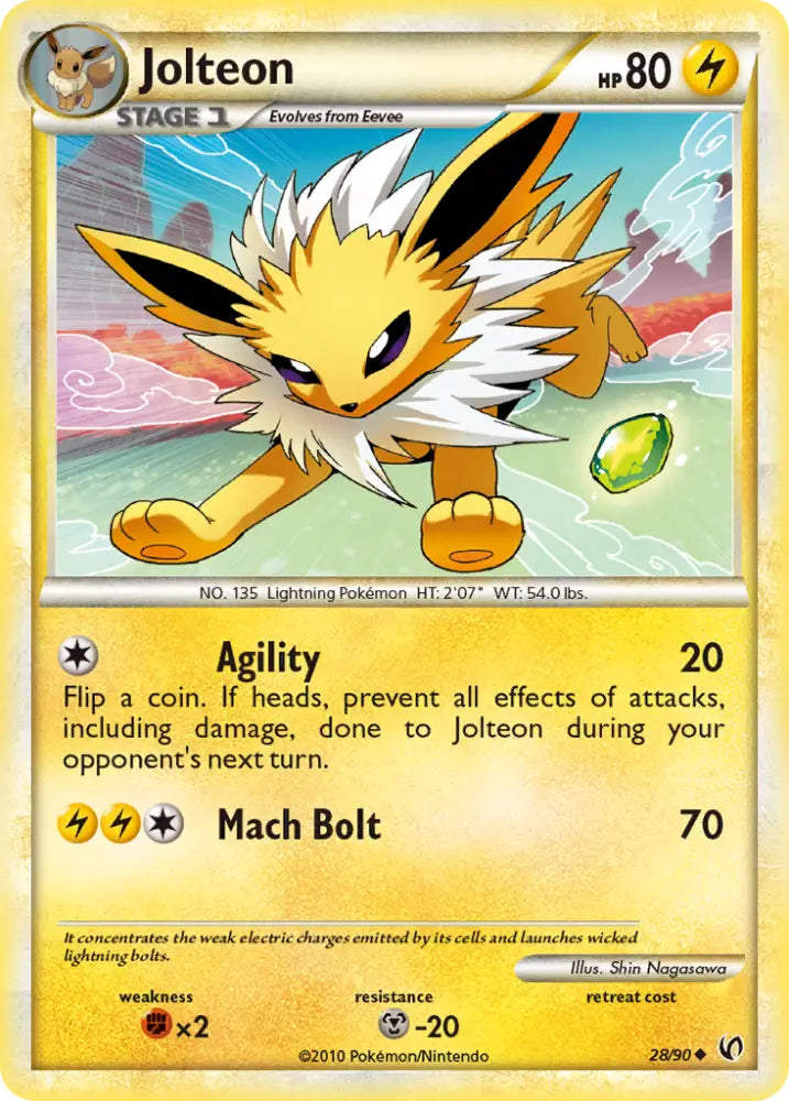 Jolteon (28/90) [HeartGold & SoulSilver: Undaunted] - Pokemon Single
