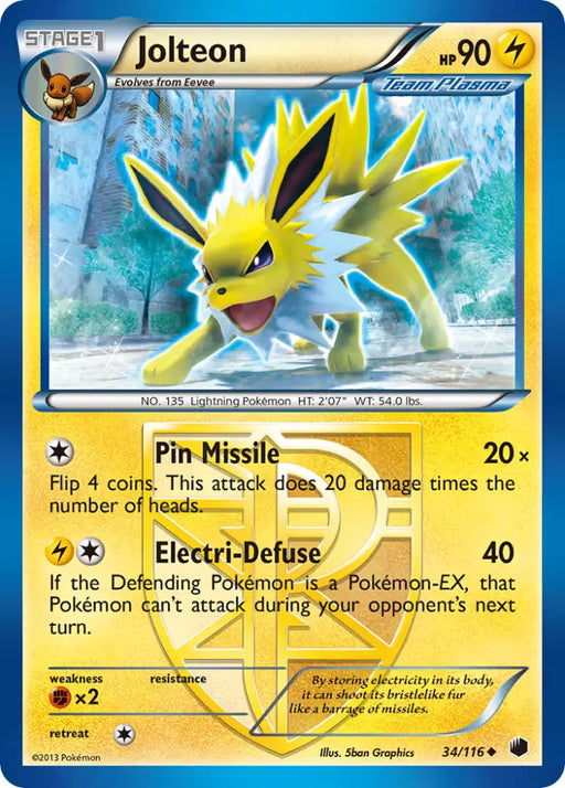 Jolteon (34/116) [Black & White: Plasma Freeze] - Pokemon Single