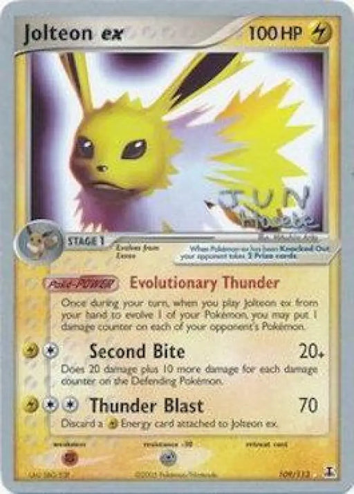 Jolteon ex (109/113) (Flyvees - Jun Hasebe) [World Championships 2007] - Pokemon Single
