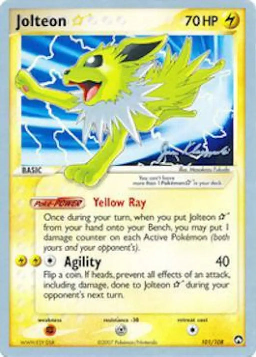 Jolteon Star (101/108) (Psychic Lock - Jason Klaczynski) [World Championships 2008] - Pokemon Single