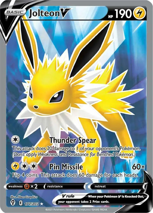Jolteon V (177/203) [Sword & Shield: Evolving Skies] - Pokemon Single