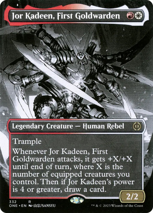 Jor Kadeen First Goldwarden (Borderless Manga) [Phyrexia: All Will Be One] - MTG Single