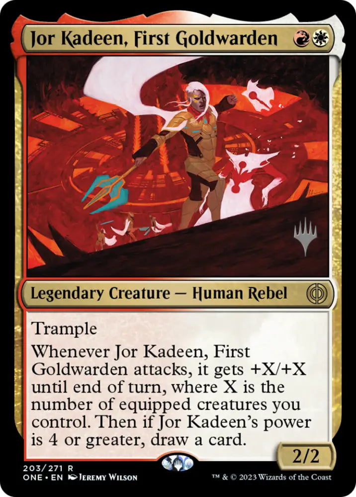 Jor Kadeen First Goldwarden (Promo Pack) [Phyrexia: All Will Be One Promos] - MTG Single