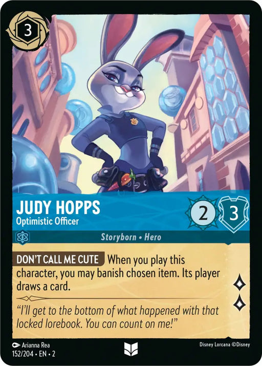 Judy Hopps - Optimistic Officer (152/204) [Rise of the Floodborn] - Lorcana Single