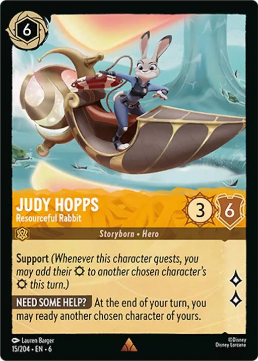 Judy Hopps - Resourceful Rabbit (15/204) [Azurite Sea] - Lorcana Single