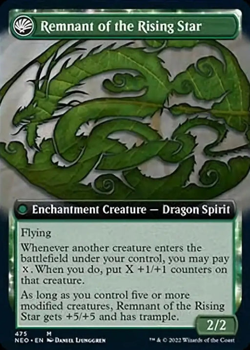 Jugan Defends the Temple // Remnant of the Rising Star (Extended Art) [Kamigawa: Neon Dynasty] - MTG Single