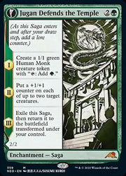 Jugan Defends the Temple // Remnant of the Rising Star (Showcase Soft Glow) [Kamigawa: Neon Dynasty] - MTG Single