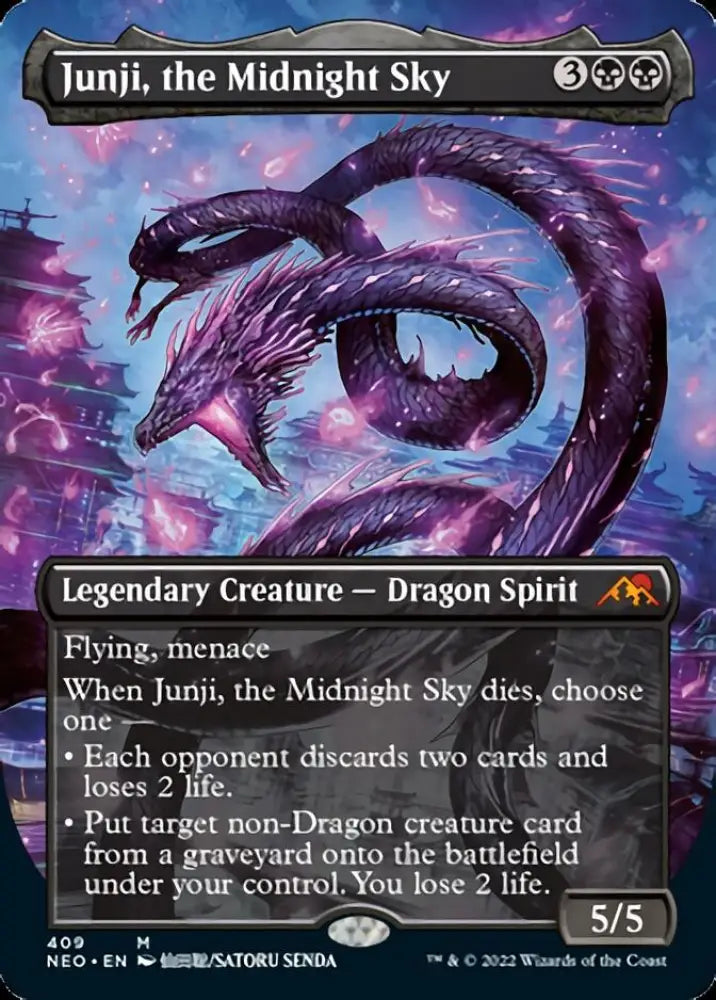 Junji the Midnight Sky (Borderless Alternate Art) [Kamigawa: Neon Dynasty] - MTG Single