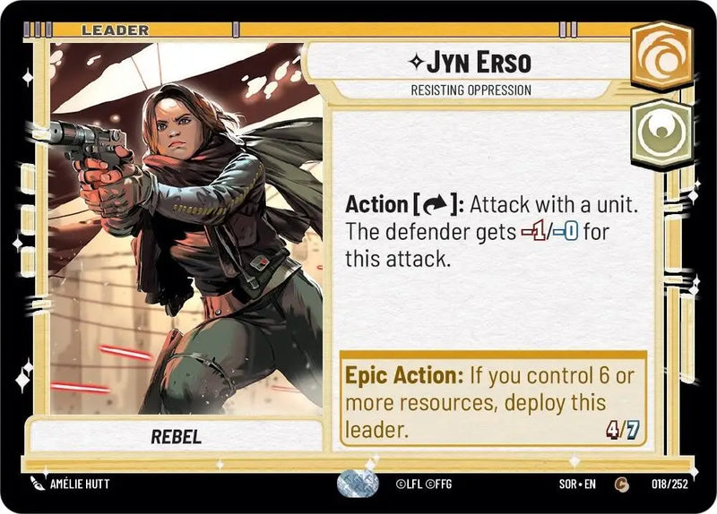 Jyn Erso - Resisting Oppression (018/252) [Spark of Rebellion] - Star Wars: Unlimited Single