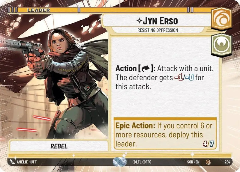 Jyn Erso - Resisting Oppression (Hyperspace) (284) [Spark of Rebellion] - Star Wars: Unlimited Single