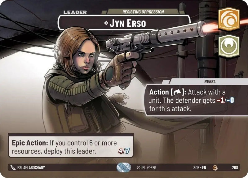 Jyn Erso - Resisting Oppression (Showcase) (268) [Spark of Rebellion] - Star Wars: Unlimited Single