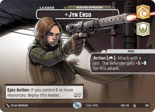 Jyn Erso - Resisting Oppression (Showcase) (268) [Spark of Rebellion] - Star Wars: Unlimited Single