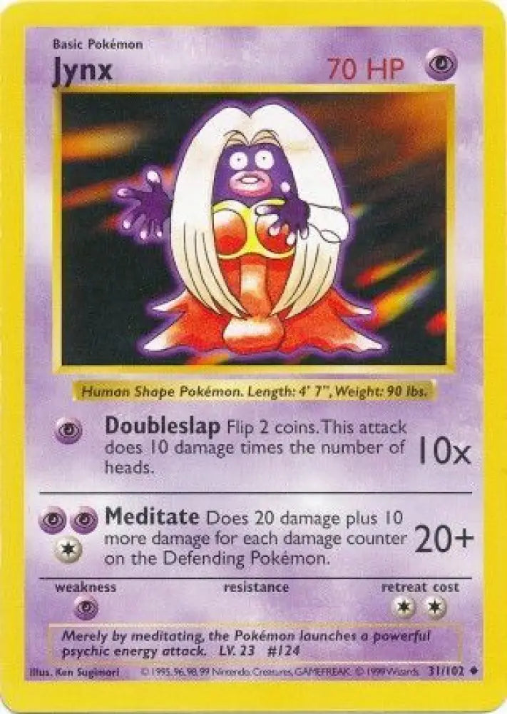 Jynx (31/102) [Base Set Shadowless Unlimited] - Pokemon Single