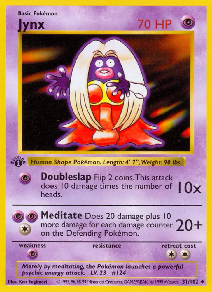 Jynx (31/102) (Shadowless) [Base Set 1st Edition] - Pokemon Single