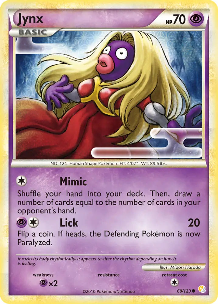 Jynx (69/123) [HeartGold & SoulSilver: Base Set] - Pokemon Single
