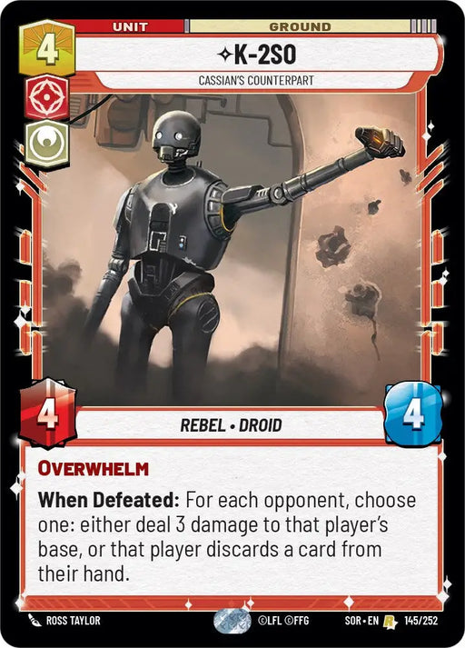 K-2SO - Cassian’s Counterpart (145/252) [Spark of Rebellion] - Star Wars: Unlimited Single