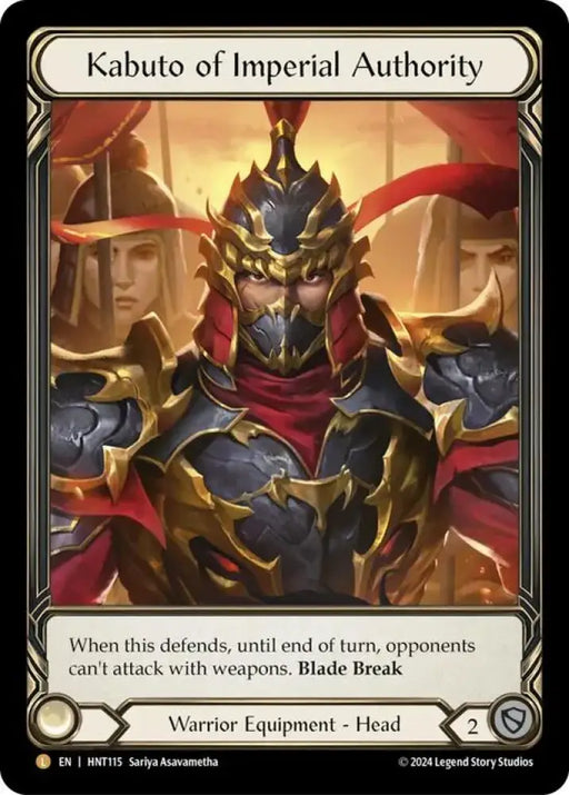 Kabuto of Imperial Authority (Extended Art) [The Hunted] Cold Foil - Flesh And Blood Single