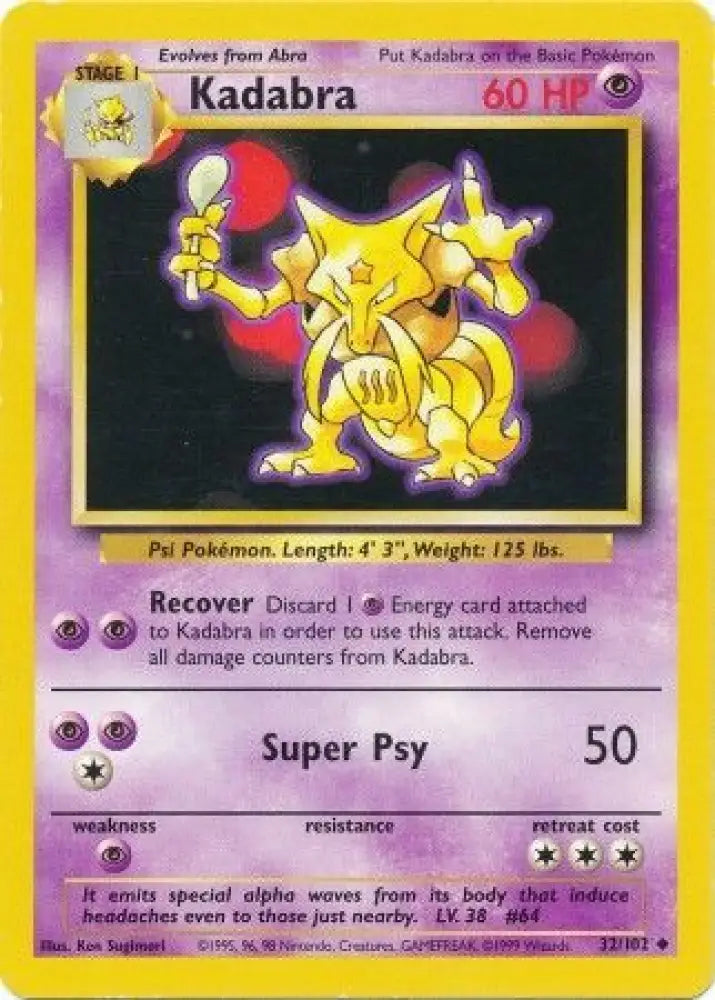 Kadabra (32/102) [Base Set Unlimited] - Pokemon Single