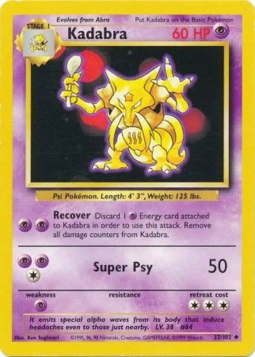 Kadabra (32/102) [Base Set Unlimited] - Pokemon Single
