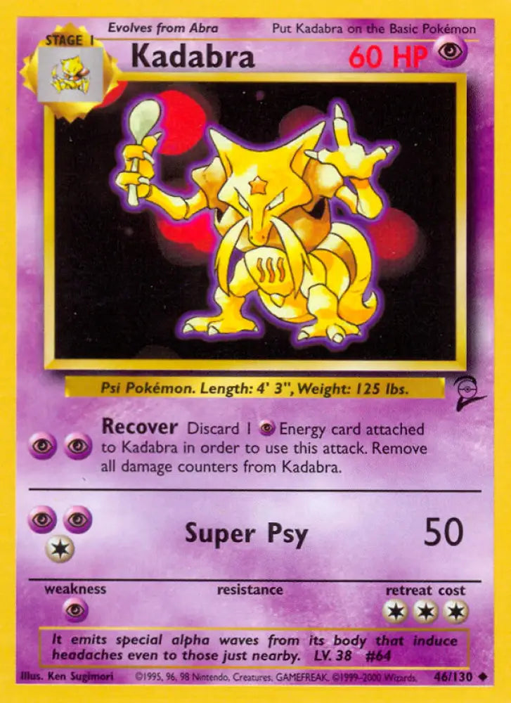 Kadabra (46/130) [Base Set 2] - Pokemon Single