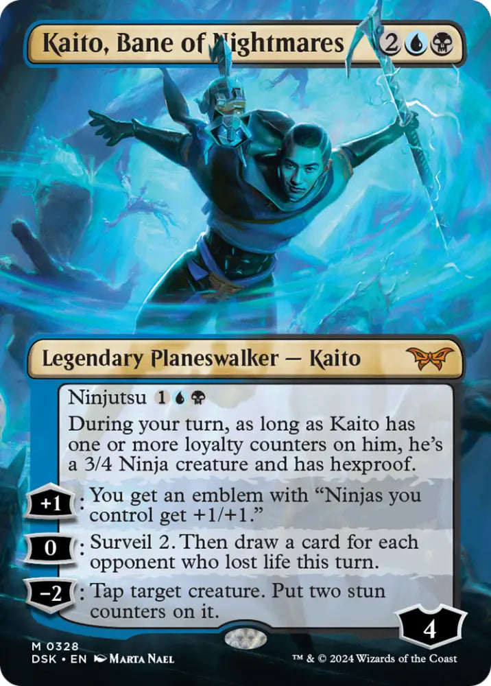 Kaito Bane of Nightmares (Borderless) [Duskmourn: House of Horror] - MTG Single