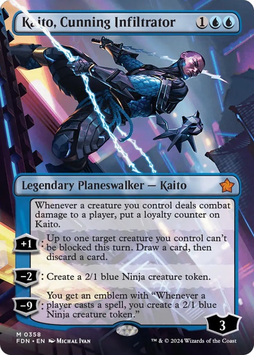 Kaito Cunning Infiltrator (Borderless) [Foundations] - MTG Single