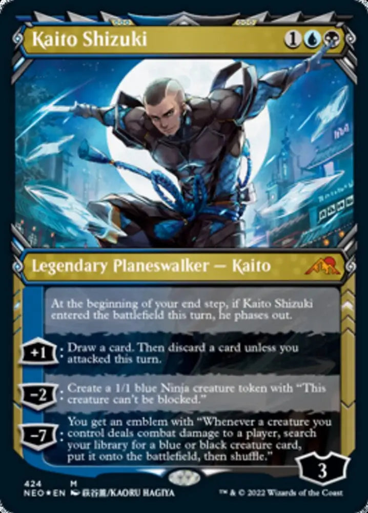 Kaito Shizuki (Showcase) (Foil Etched) [Kamigawa: Neon Dynasty] - MTG Single