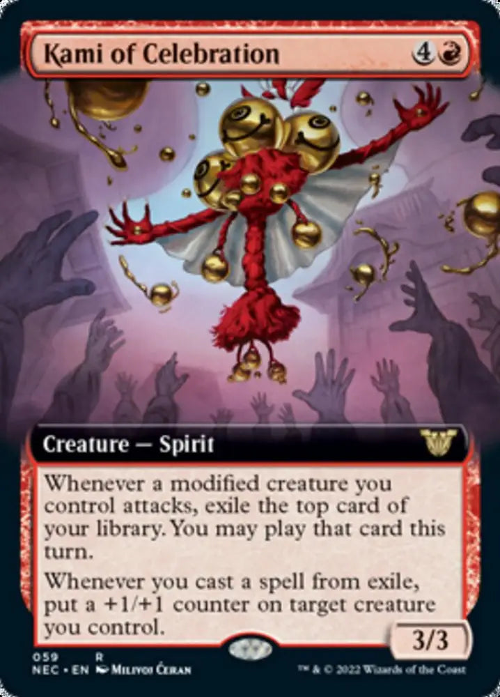 Kami of Celebration (Extended Art) [Kamigawa: Neon Dynasty Commander] - MTG Single