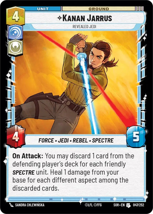 Kanan Jarrus - Revealed Jedi (047/252) [Spark of Rebellion] - Star Wars: Unlimited Single