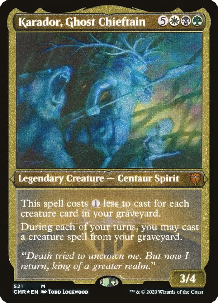 Karador Ghost Chieftain (Etched) [Commander Legends] - MTG Single
