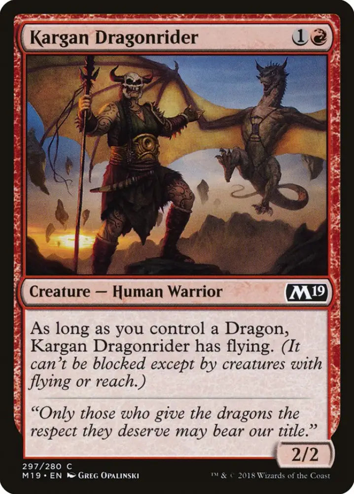 Kargan Dragonrider [Core Set 2019] - MTG Single