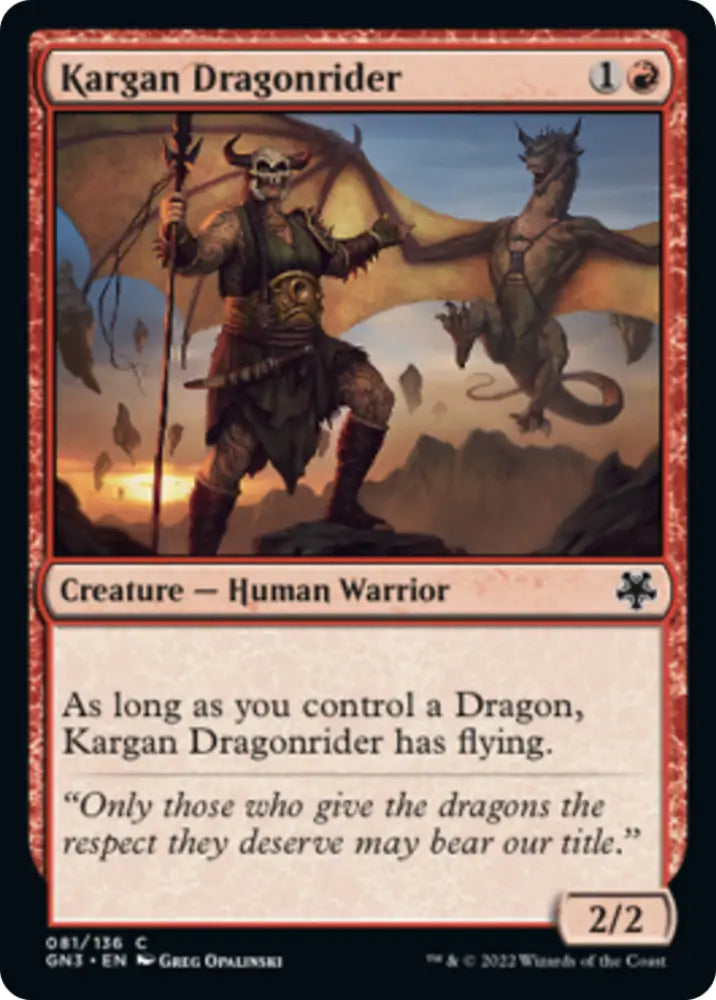 Kargan Dragonrider [Game Night: Free-for-All] - MTG Single