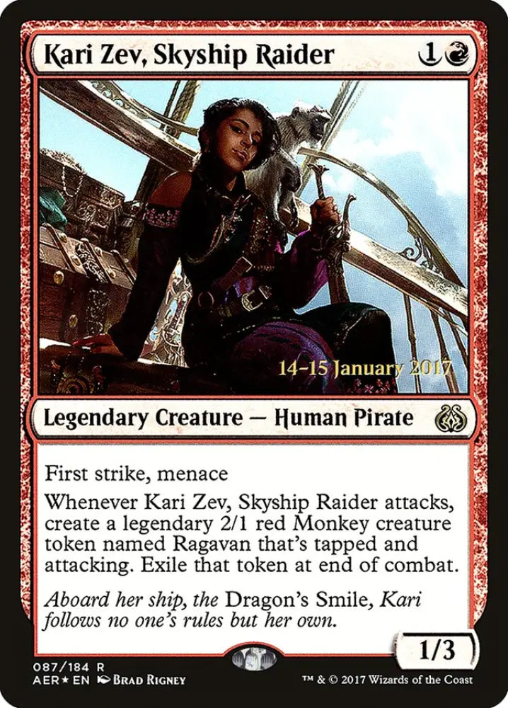 Kari Zev Skyship Raider [Aether Revolt Prerelease Promos] - MTG Single