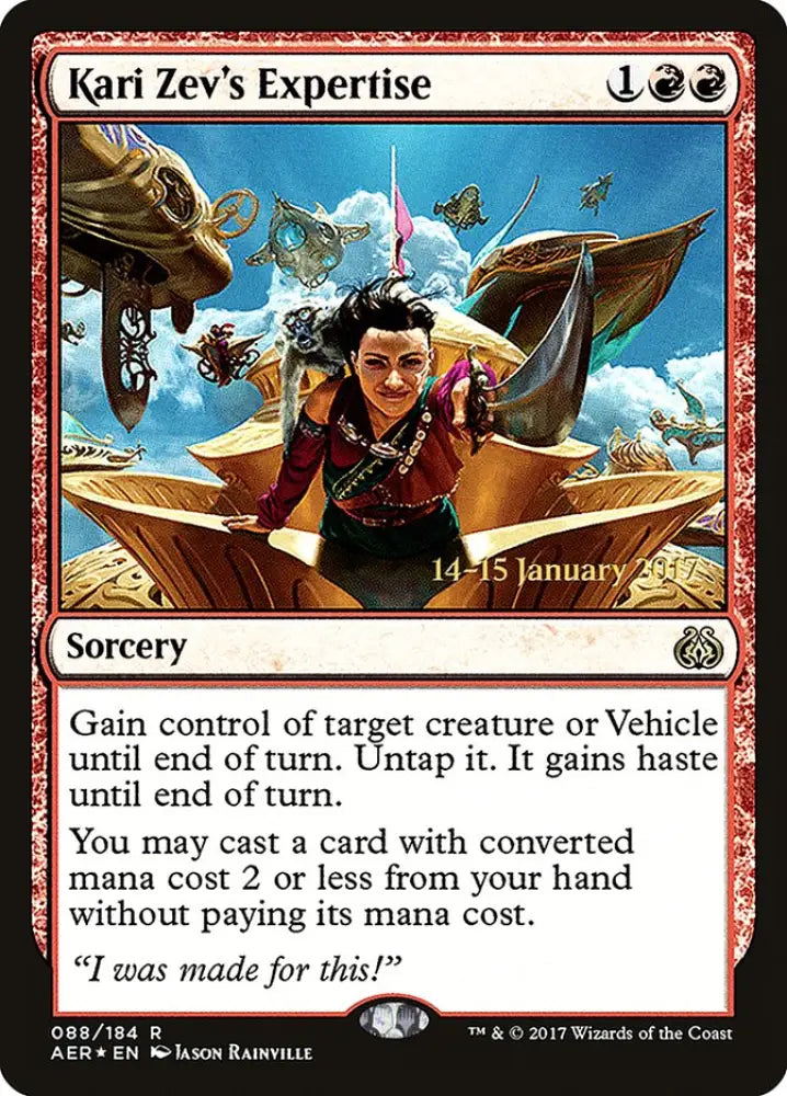 Kari Zev’s Expertise [Aether Revolt Prerelease Promos] - MTG Single