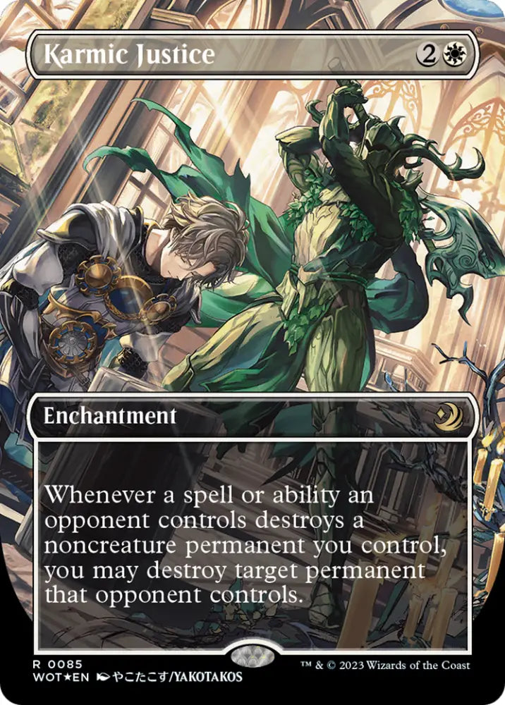 Karmic Justice (Anime Borderless) (Confetti Foil) [Wilds of Eldraine: Enchanting Tales] - MTG Single