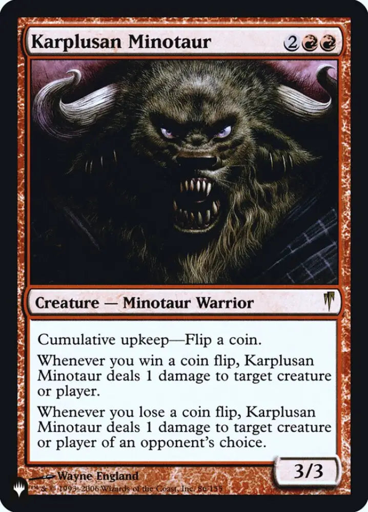 Karplusan Minotaur [Secret Lair: Heads I Win Tails You Lose] - MTG Single
