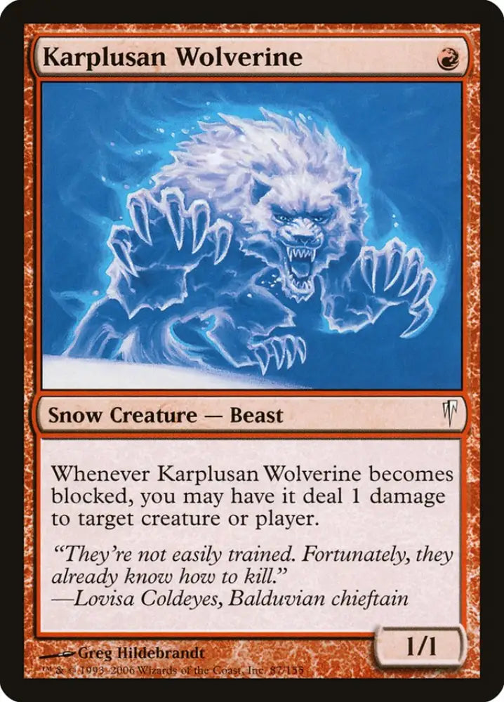 Karplusan Wolverine [Coldsnap] - MTG Single