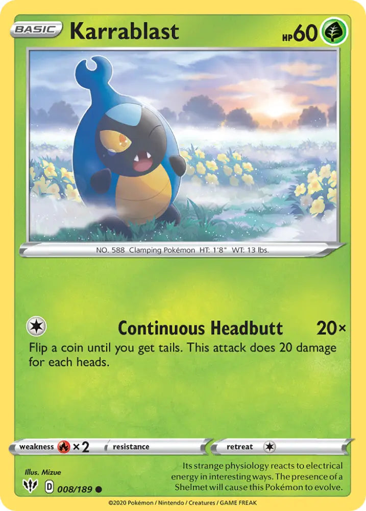 Karrablast (008/189) [Sword & Shield: Darkness Ablaze] - Pokemon Single