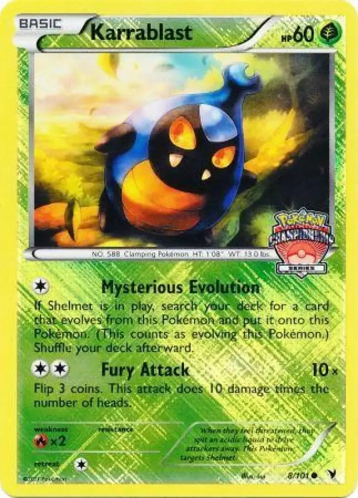 Karrablast (8/101) (Championship Promo) [Black & White: Noble Victories] - Pokemon Single