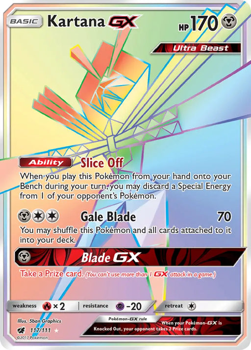 Kartana GX (117/111) [Sun & Moon: Crimson Invasion] - Pokemon Single