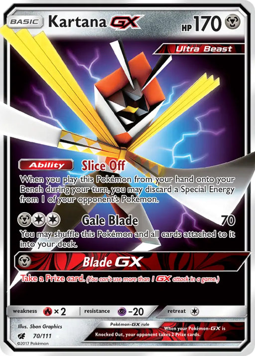 Kartana GX (70/111) [Sun & Moon: Crimson Invasion] - Pokemon Single