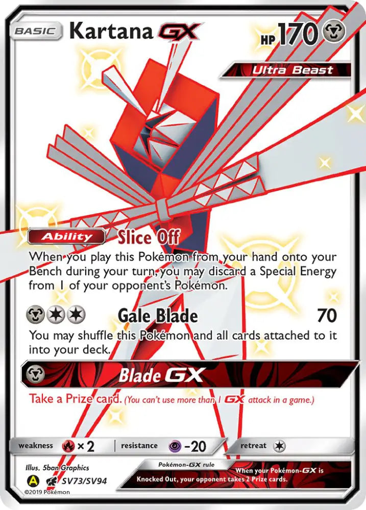 Kartana GX (SV73/SV94) [Sun & Moon: Hidden Fates - Shiny Vault] - Pokemon Single