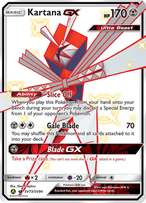 Kartana GX (SV73/SV94) [Sun & Moon: Hidden Fates - Shiny Vault] - Pokemon Single