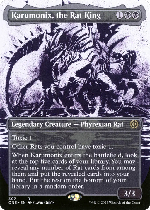 Karumonix the Rat King (Borderless Ichor) [Phyrexia: All Will Be One] - MTG Single