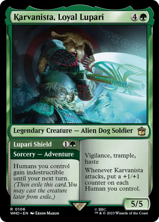 Karvanista Loyal Lupari // Lupari Shield [Doctor Who] - MTG Single