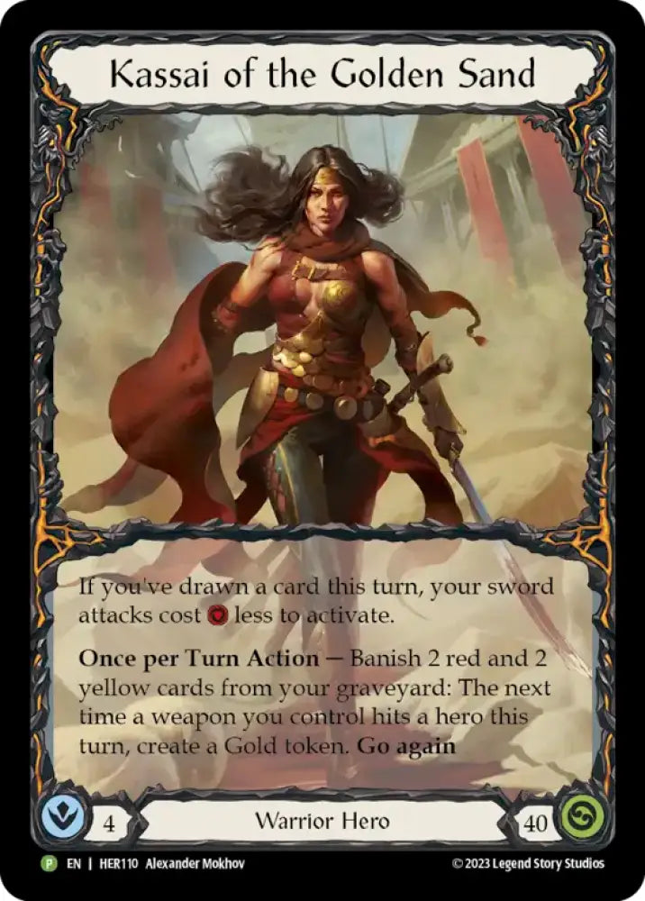 Kassai of the Golden Sand (Rainbow Foil) [HER110] (Promo) Rainbow Foil - Flesh And Blood Single