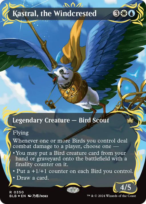 Kastral the Windcrested (Borderless) (Raised Foil) [Bloomburrow] - MTG Single