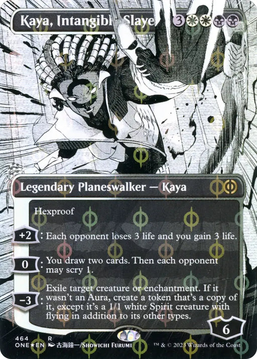 Kaya Intangible Slayer (Borderless Manga Step-and-Compleat Foil) [Phyrexia: All Will Be One] - MTG Single