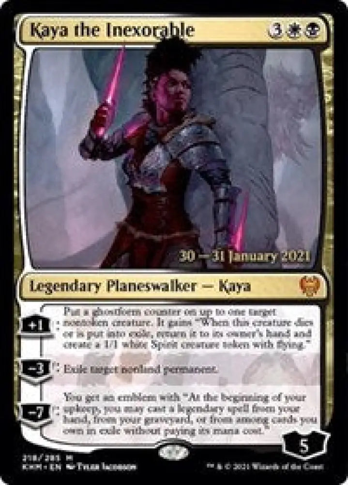 Kaya the Inexorable (218) [Prerelease Cards]